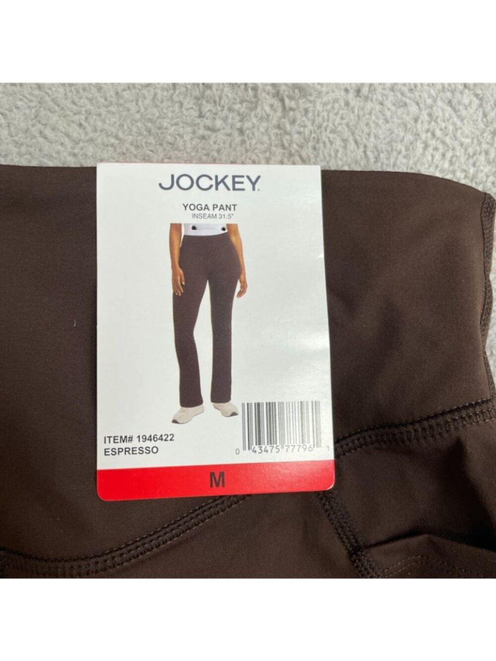 NWT Jockey Women's M Espresso Yoga Pants Wide Leg Pockets B0938 - Picture 10 of 14